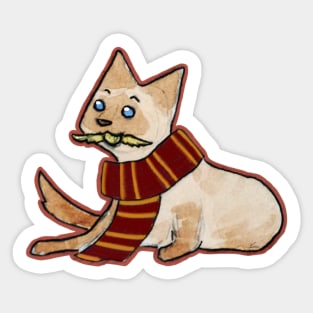 red and gold cat Sticker